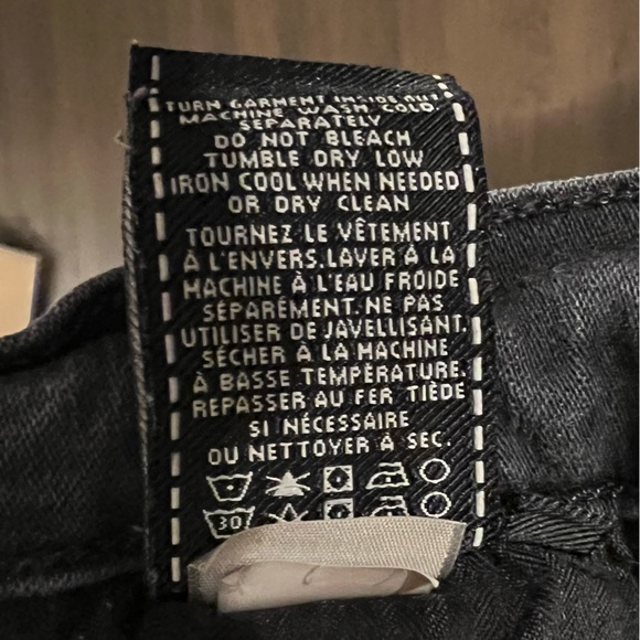 7 For All Mankind Distressed Skinny Jeans / Black Vintage Wash / US Ladies 26 - Picture 8 of 10